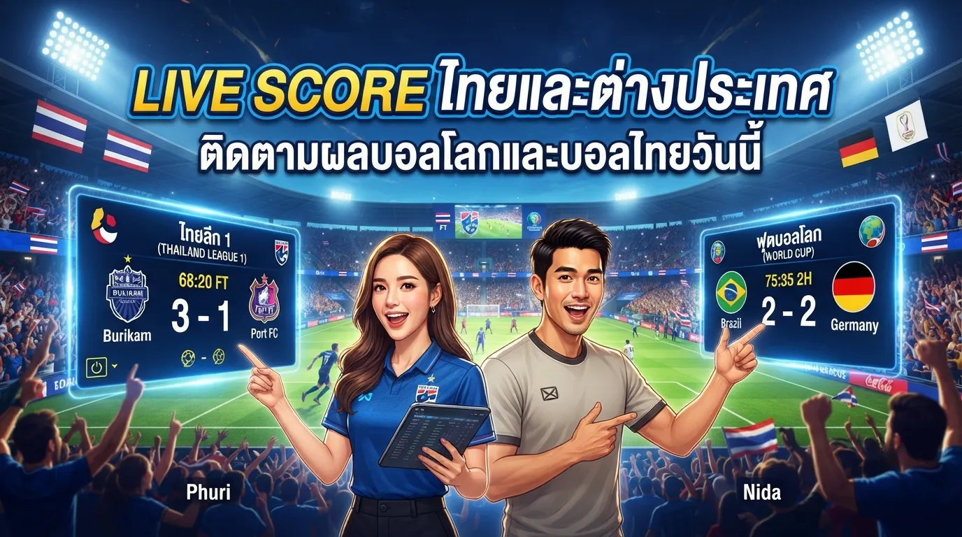 Live Score ไทยและต่างประเทศ: ติดตามผลบอลโลกและบอลไทยวันนี้